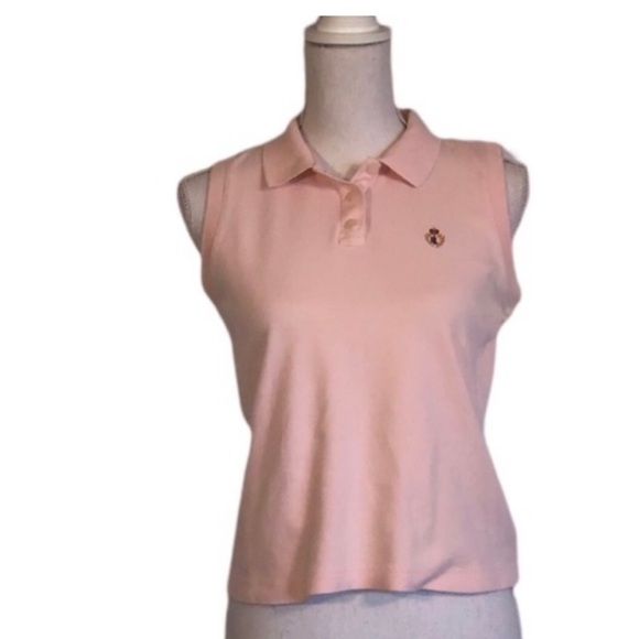 Lauren Ralph Lauren Tops - Lauren Ralph Lauren Polo Shirt Women's Medium Sleeveless Cotton Monogram